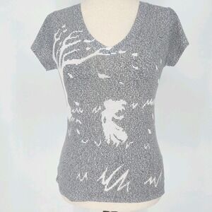 Litographs Wuthering Heights Women's M Shirt Emily Bronte Novel Text Portrait